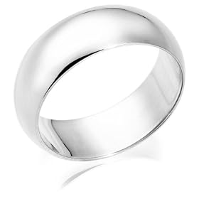 10k White Gold 8mm Traditional Mens Wedding Band by Amazon.com Collection