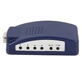 Computor Laptop PC MAC Monitor VGA to TV AV Composite RCA S-Video Converter Box Convertors Adaptors (Dark Blue)