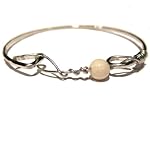 Riverstone Bracelet 01 Bangle White Stone Crystal Healing Silver Plated 7