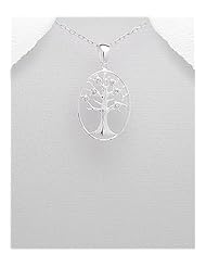 Tree CZ Pendant Necklace In 92.5 Sterling Silver