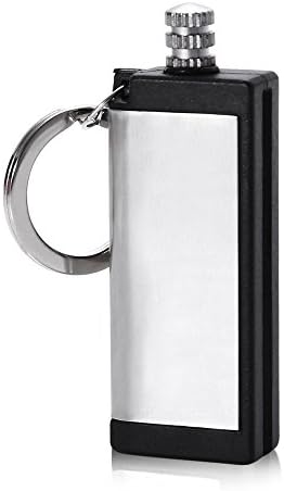 Kerosene Rectangle Emergency Fire Starter Flint Match Lighter with Keychain for Outdoor Camping Hiking Survival