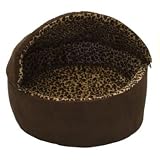 K&H Thermo-Kitty Deluxe Hooded Cat Bed, Large 20-Inch, 4-Watts, Mocha Leopard