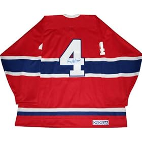 Jean Beliveau Montreal Canadiens Autographed Replica NHL Ice Hockey Jersey
