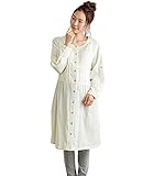 Angeliebe エンジェリーベ 授乳 口 付 ピンタック 入り ダブル ガーゼ ＋ 産後 も 使える パンツ 付 パジャマ M ～ L アイボリー