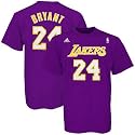 adidas Los Angeles Lakers #24 Kobe Bryant Purple Net Player T-shirt