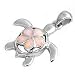 Sterling Silver Pendant in Lab Created Opal - Turtle - Pendant Height: 25mm