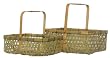 Natural Hand Woven Split Bamboo Nested Rectangle Baskets Set of Two - Large=14" x 10.75" x 6"
