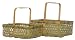 Natural Hand Woven Split Bamboo Nested Rectangle Baskets Set of Two - Large=14" x 10.75" x 6"
