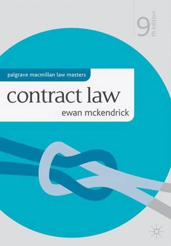 Contract Law (Palgrave Macmillan Law Masters), by Ewan McKendrick