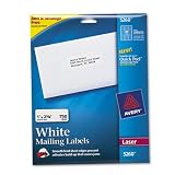 Laser Labels, Mailing, 1x2-5/8, 750/PK, White