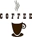 Coffee With Coffee Cup Mug Design - Removable Vinyl Wall Decal - 24 Colors Available 20X20