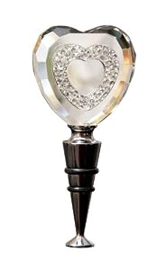 Heart with Rhinestones Bottle Stopper