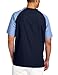 WonderWink Men's Raglan Color Block 5 Pocket Scrub Top, Navy/Ceil Blue, Large