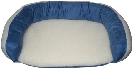 Casual Pet Products Reversible Bolster Bed, Large, Light Blue