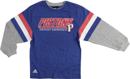 Detroit Pistons Youth adidas Faux Layered Crew Tee
