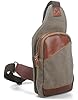 Virginland "Zuma" Men's Canvas & Leather Single Shoulder Chest Sling - Military Green