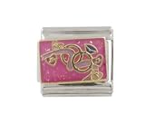 SilverBin Enamel Paint Love Theme Ring Heart Key Stainless Steel Italian Charm Link