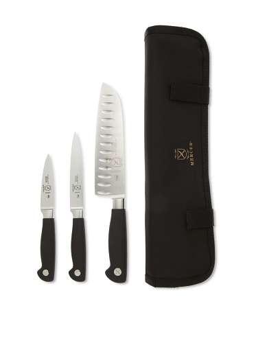 Mercer Cutlery Genesis 4-Piece Forged Starter Set, Steel/Black