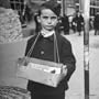 Little Boy Selling a Box of Items That Has Been Hung Around His Neck Photographic Poster Print by John Phillips, 24x24