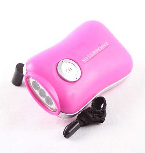 Silverpoint Ozone Lady Pink LED Wind Up Torch