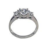 3 Stone Round Diamond Ring Set With 1ct Total Weight