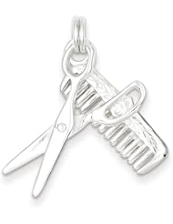 Sterling Silver Comb & Scissor Charm