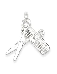 Sterling Silver Comb & Scissor Charm