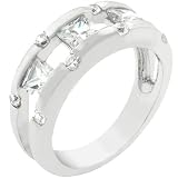 Princess Cut 2.3 CT Gold Plated 14k White Gold Ring Size 8