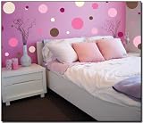 Brown and Cream Jumbo Polka Dots Wall Transfer Stickers