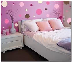 Brown and Cream Jumbo Polka Dots Wall Transfer Stickers