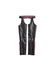 Apparel: Harley-Davidson Starwood with Contrast Ruching Black Leather Chaps Black Large