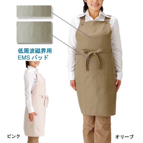 IH調理器電磁波防護「IH安心エプロン・スタンダード（色：ピンク）（一般＆妊婦用）」他社では行っていない人体電磁波暴露試験をしている製品です