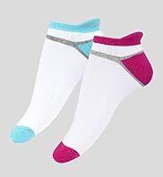 2 Pairs of Cotton Rich Trainer Liner Socks with Silver Technology