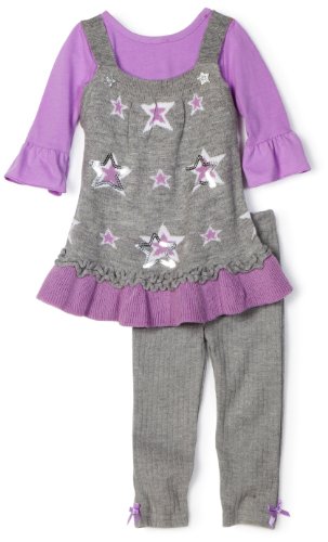 Little Lass Baby-girls Infant Star Print 3 Piece Sweater Jumper Set, Gray, 12 Months Little Lass Baby-girls Infant Star Print 3 Piece Sweater Jumper Set, Gray, 12 Months