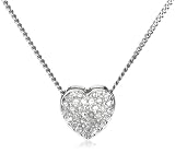 9ct White Gold 10Pt Diamond Heart Pendant 18 Chain