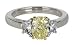 Platinum and 18k Yellow Gold Fancy Yellow Oval Diamond Ring (GIA Certified 1.18 ct center, 1.59 cttw), Size 6