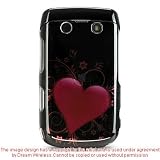 Premium Designer Hard Snap-on Crystal Case for the Blackberry Bold 9700 Onyx - Cool Carbon Fiber Heart Print