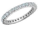 Anniversary Ring: 1.0 Carat (ctw) in 14K White Gold Eternity Diamond Wedding Band