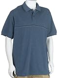 IZOD Mens Short Sleeve Heather Pique Chest Stripe Polo