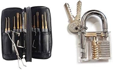 Narrowser 24pcs Leather Packing Titanize Scissors Hand Shears + Professional Transparent Cutaway Padlock