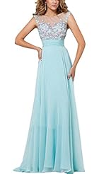 Chiffon Cocktail Belted High-Neck Sweetheart Evening Dress/Party Dress 