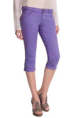 edc by ESPRIT Damen Capri Hose Normaler Bund, 052CC1B037, Gr. 36, Violett (summer purple 5 Preisvergleich