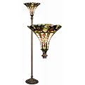 Poinsettia-Accented Torchiere Lamp