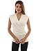 PattyBoutik Women's Ruched V Neck Sleeveless Blouse