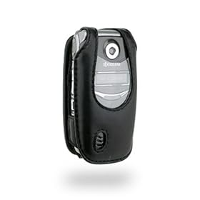 Wireless Technologies Premium Leather Case with Ratcheting Clip for Kyocera K323 [Retail Packaging]