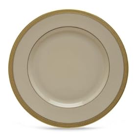 Lenox Lowell Gold Banded Ivory China Dinner Plate by Lenox China
