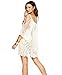 Susen Women Vintage Hippie Boho Embroidered Floral Lace Crochet Mini Dress (Asia S)