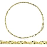 CLEVER SCHMUCK Goldenes Fußkettchen Singapur 23/25 cm ECHT GOLD 333