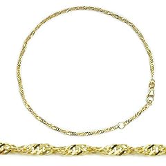 CLEVER SCHMUCK Goldenes Fu�kettchen Singapur 23/25 cm ECHT GOLD 333