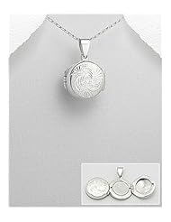 Locket pendant Necklace In 92.5 Sterling Silver